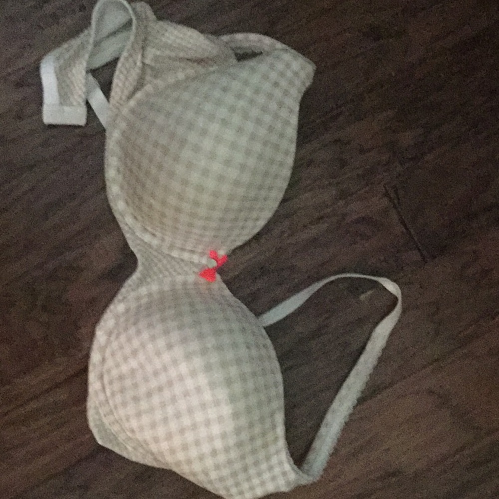 Beige plaid Victoria Secret plunge bra